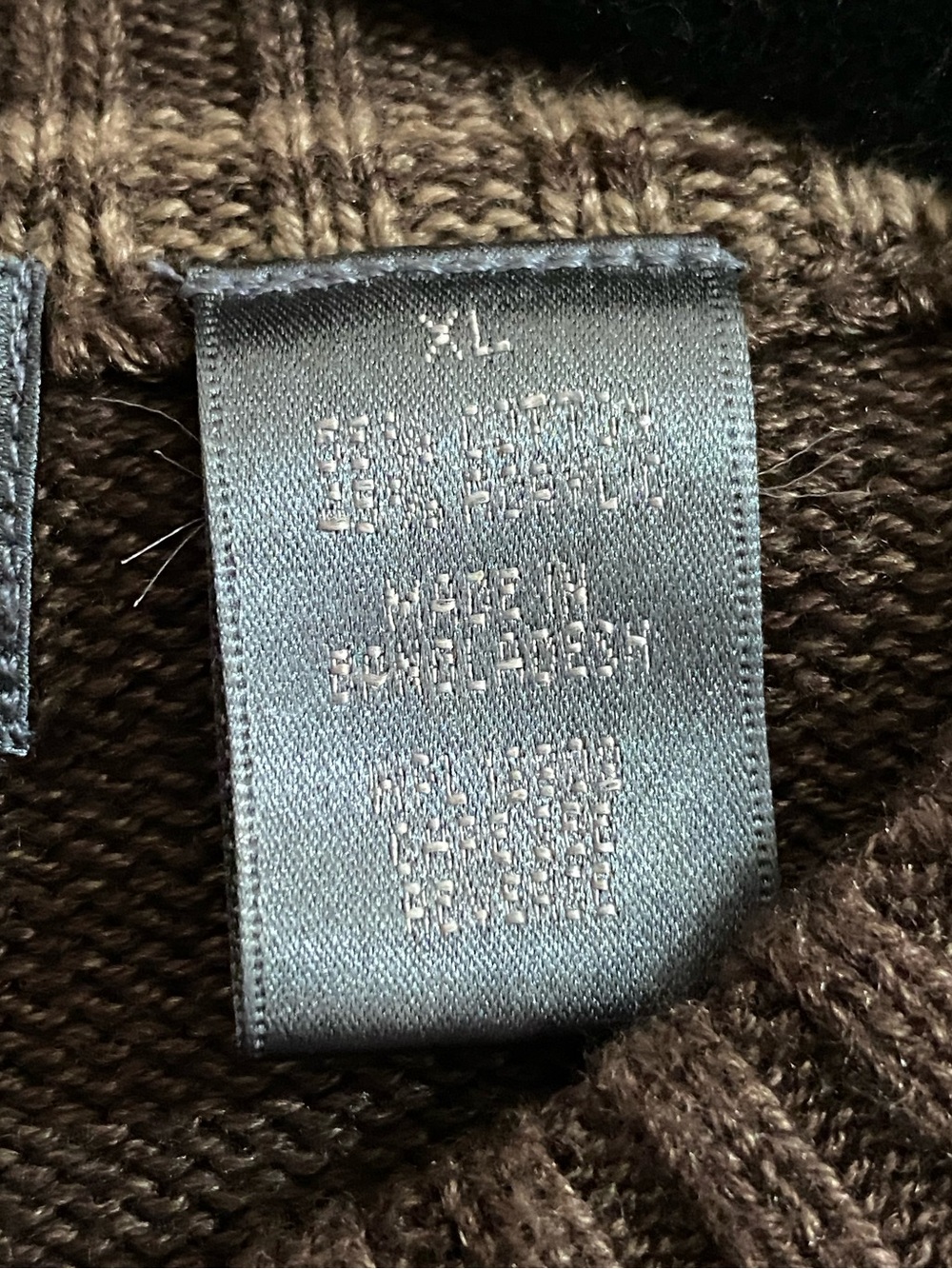 Oscar de la Renta Chocolate Brown Windowpane Sweater XL Preppy Old Money Grandpa - Picture 8 of 8